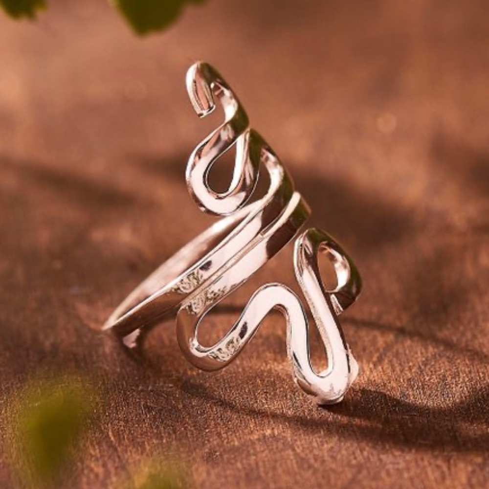 Sterling Silver Dancing Ribbon Ring - image 1